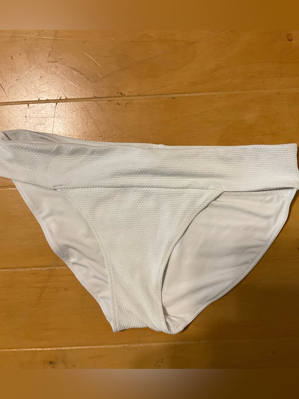 aerie White Bikini Bottom with Subtle Texture